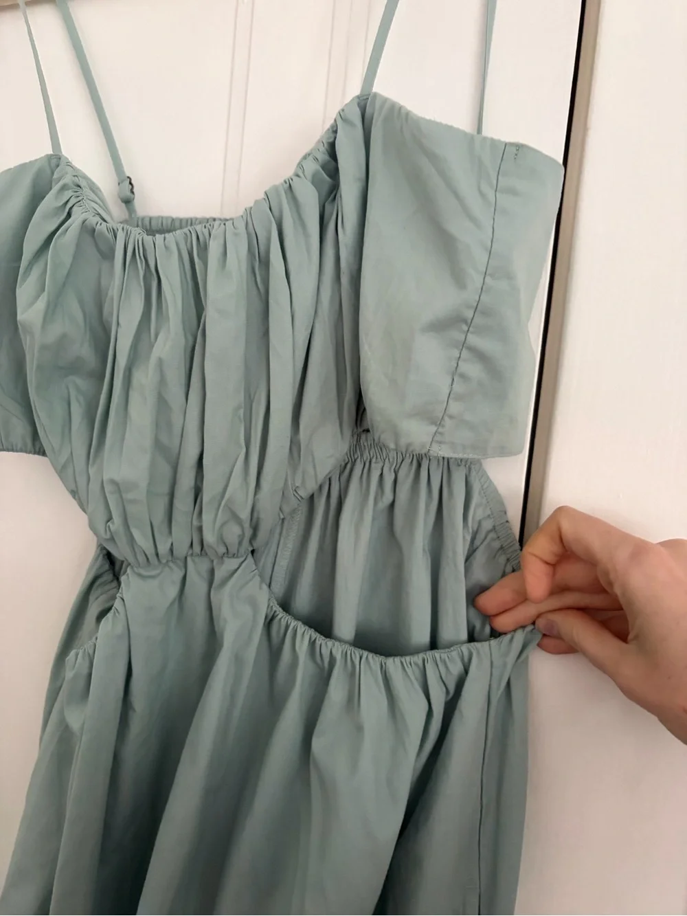 Abercrombie & Fitch Cut Out Spaghetti Strap Maxi Dress
